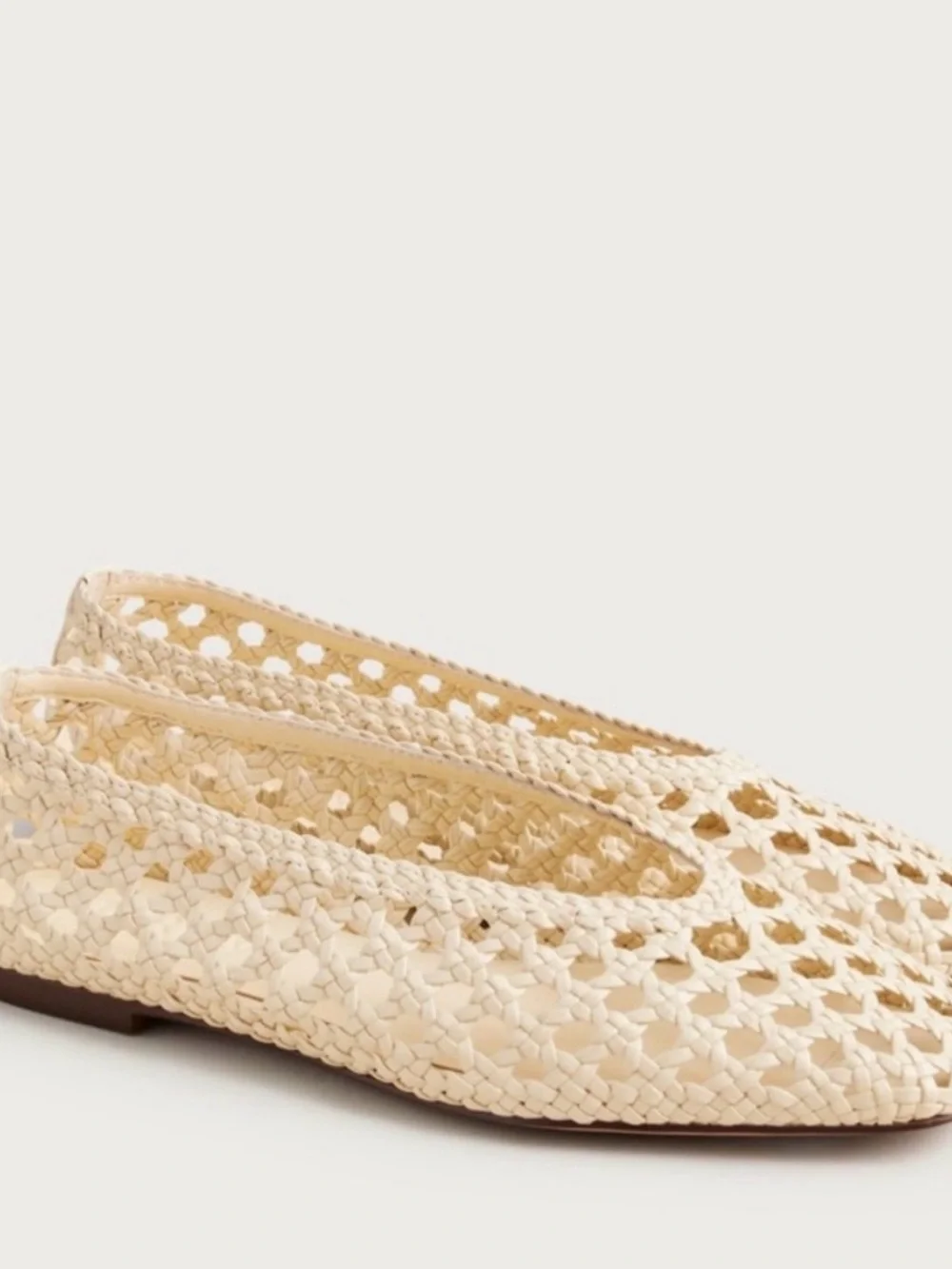 NWT J. Crew Quinn Leather Handwoven  Cream Women’s Ballet Flats in Sesame
